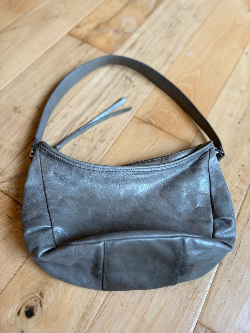 HOBO Slate Gray Leather Bag With flower lining